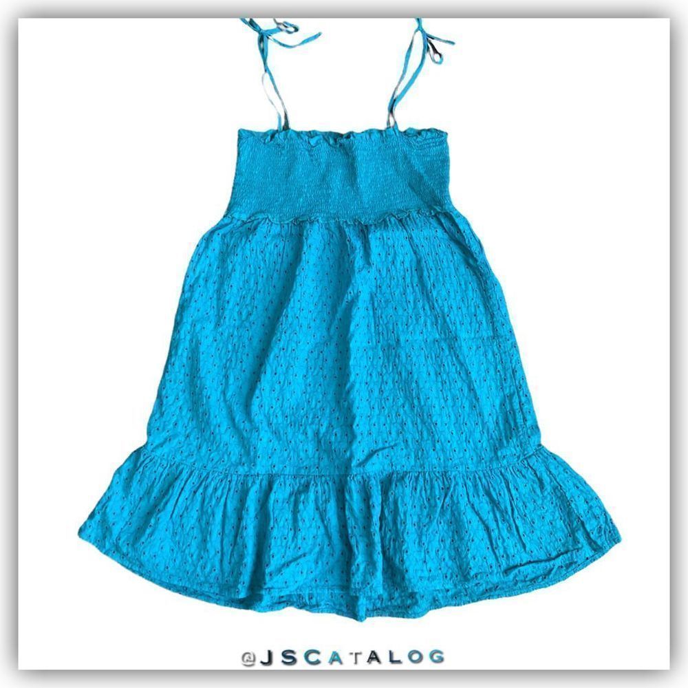 La Blanca by Rod Beattie Teal Blue Casual Summer Mini Dress - L - Euc